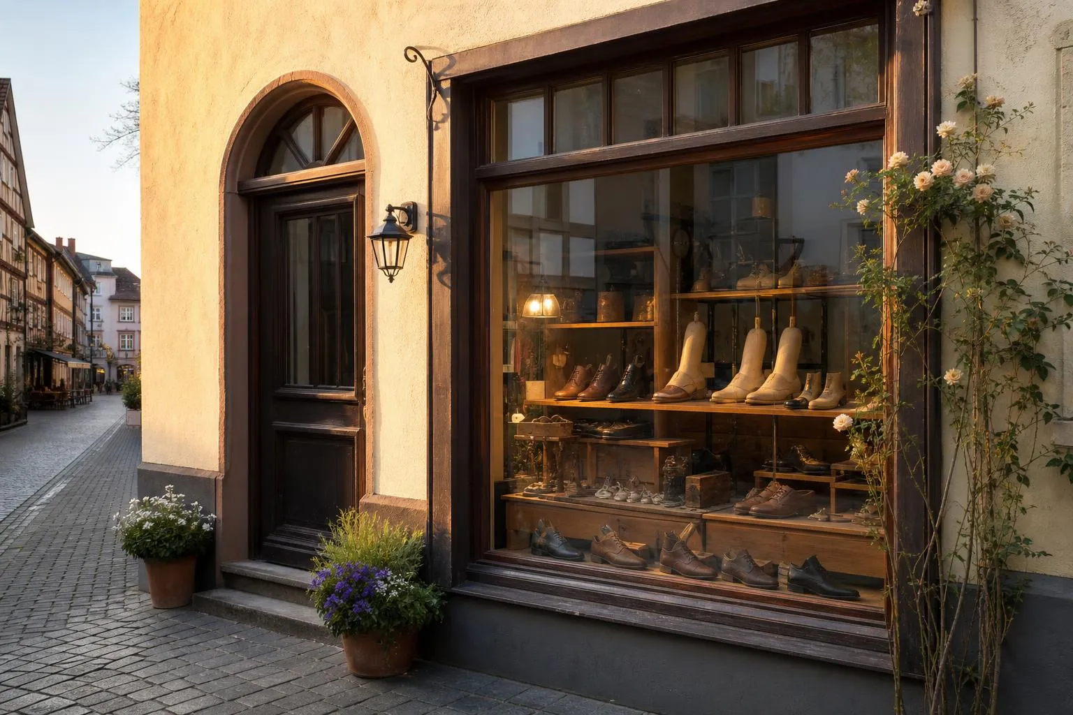 Ladenfront mit Schaufenster und Eingang